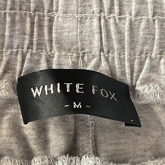 White Fox Women's Gray Lounge Shorts Navy Trim Drawstring Casual Comfy Size: M - Picture 5 of 7